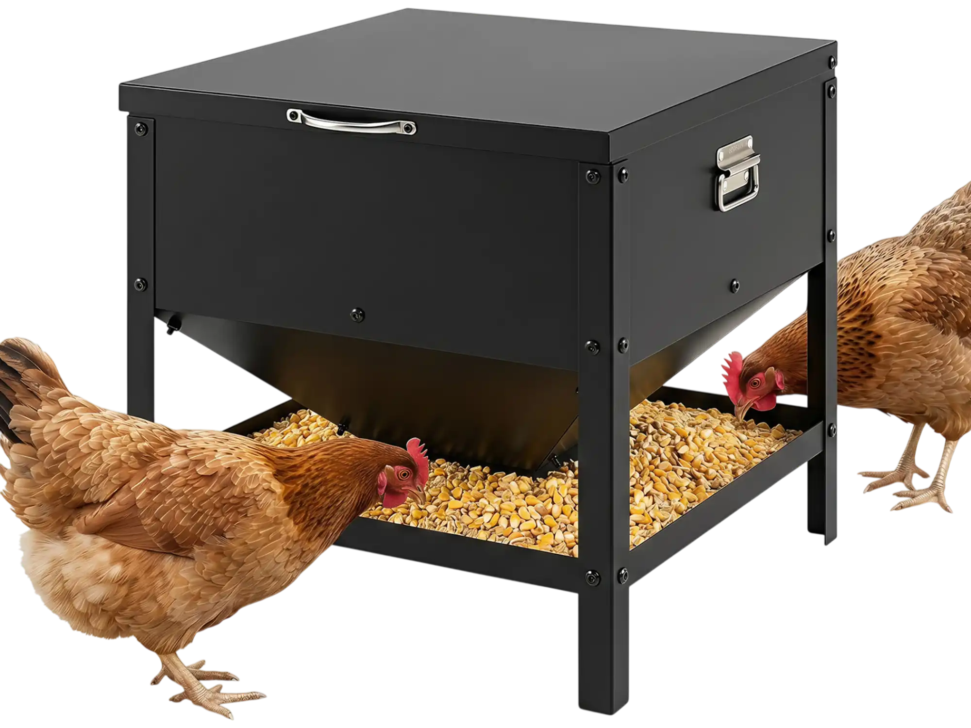 Costway Large Capacity Chicken Feeding Box Openable Lid 46203809 New