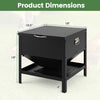 Large capacity black chicken feeding box with openable lid, galvanized metal for outdoor use, and raised edges to prevent spills.