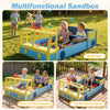 Large car-themed sandbox with fir wood frame, featuring a ball pool and sensory play equipment for kids' interactive.