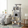 Large Cat Tree for Indoor Cats 70" Tall Cat Tower-Light Gray - Gallery View 1 of 10