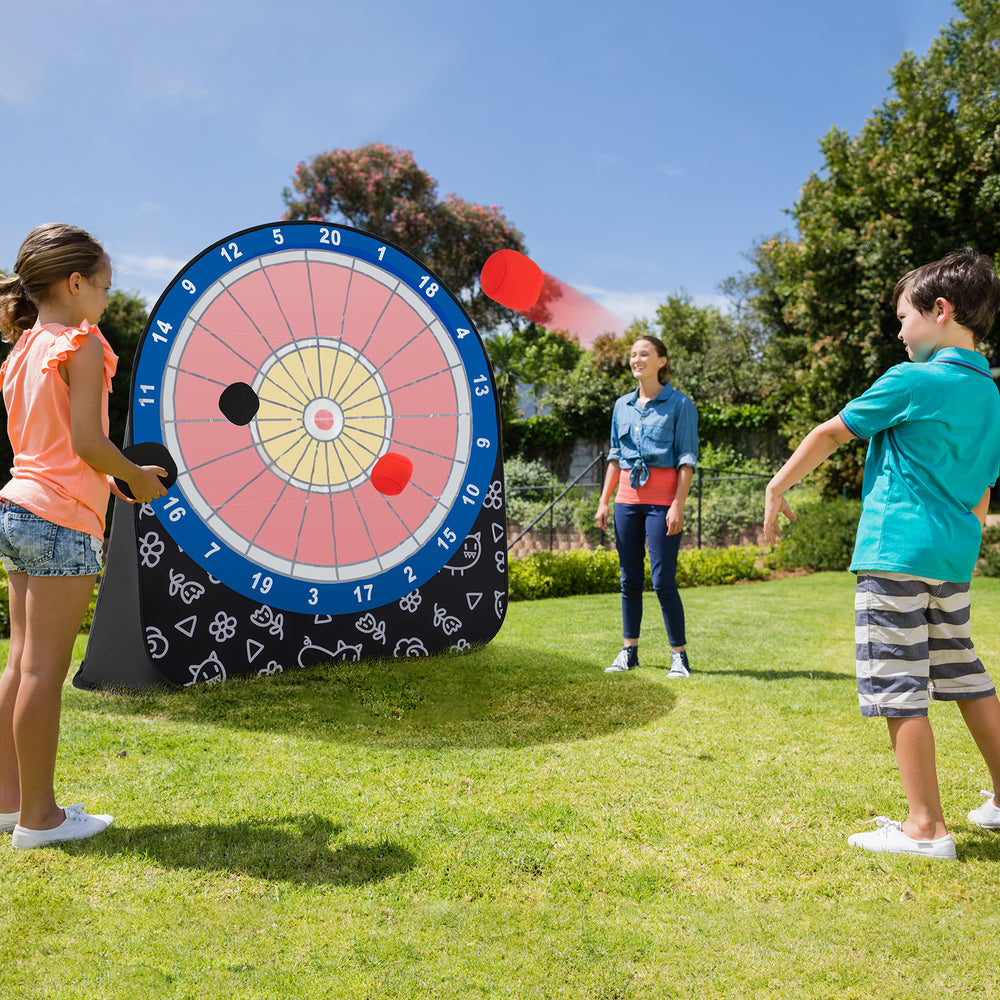 Large Dart Board for Kids with 4 Kick Balls-Black - Gallery View 1 of 10