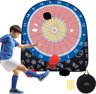 Costway Large Kids Dart Board w/ 4 Kick Balls Cornhole Set 64312875 New