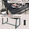Large dining table showcasing thickened MDF material and sturdy metal frame, ideal for dining rooms or offices.