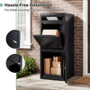 Large black galvanized package delivery box with anti-theft design, pre-drilled holes for easy installation, ideal for.