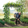 Large garden arch trellis with climbing plants, made of weather-resistant PE-coated metal, ideal for outdoor support.