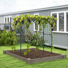 Large garden arch trellis for climbing plants, made of PE-coated metal, ideal for outdoor grape vine support.