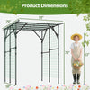 Large garden arch trellis for climbing plants, black metal frame, 79"x59"x78", ideal for outdoor grape vine support.