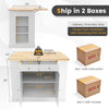 Costway Kitchen Island with Drop Leaf Countertop and 3-Level Adjustable Shelves New