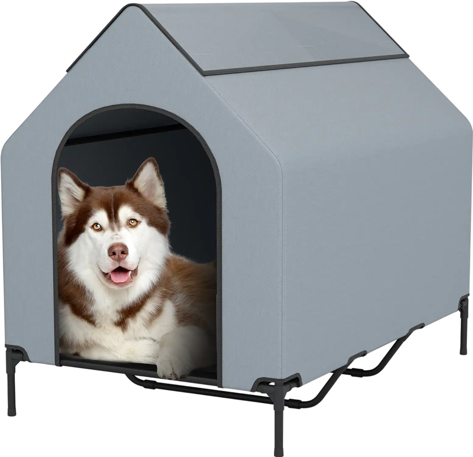 Costway Outdoor Elevated Pet House Ventilated Windows 93476128 New