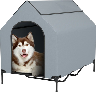 Costway Outdoor Elevated Pet House Ventilated Windows 93476128 New