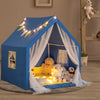 48 x 42 x 50 Inch Large Play Tent with Washable Cotton Mat Holiday Birthday Gift for Kids-Blue - Gallery View 1 of 9