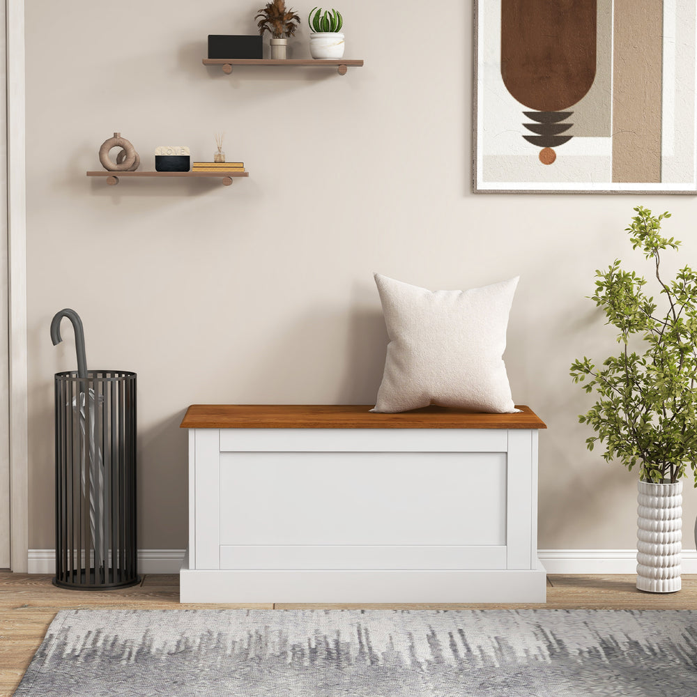 Large Storage Chest with Safety Metal Hinge-White - Gallery View 1 of 10