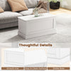 Large off-white storage chest with smooth surface, stable base, and ample capacity for organizing various items.
