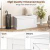 Large off-white storage chest with thickened boards, showcasing sturdy construction and ample storage for a.
