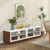 Large TV Stand for TVs up to 75 Inch with 4 Tempered Glass Doors for Living Room-White - Gallery View 1 of 10
