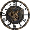 Large 27" wall clock with a gear design and world map, featuring a robust metal frame for stylish home decor.