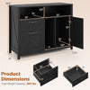 Lateral file cabinet in black with two drawers, single-door cabinet, and adjustable hanging rod for letter/A4 files.