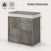Gray 29-gallon laundry hamper with removable liner, hand-woven PP rattan, and convenient handles for easy transport.