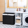 Laundry Hamper with Wheels and Lid-Black - Gallery View 1 of 10