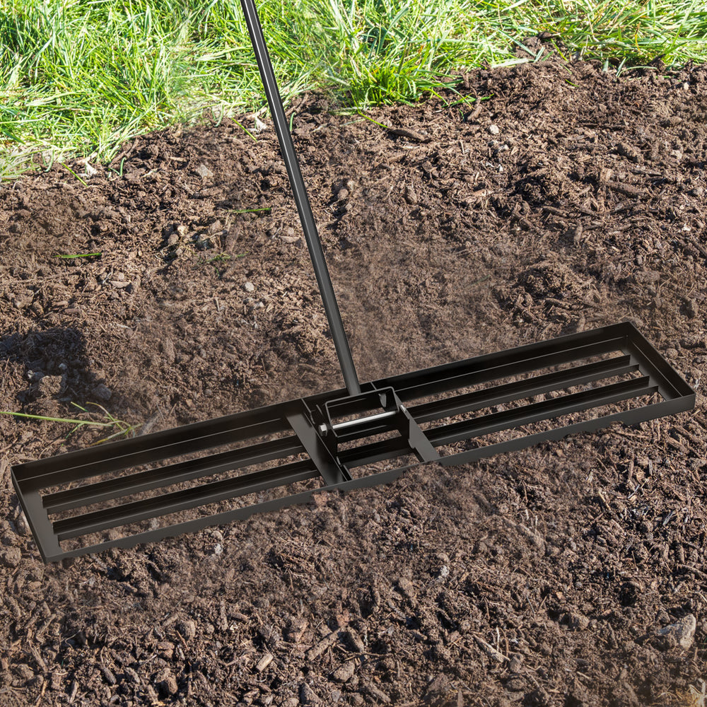 Lawn Leveling Rake 46 x 10 Inch Heavy Duty Lawn Level Tool for Soil-Black - Gallery View 1 of 9