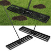 Lawn leveling rake with a 46 x 10 inch wide plate, heavy-duty metal frame, ideal for efficient soil leveling.
