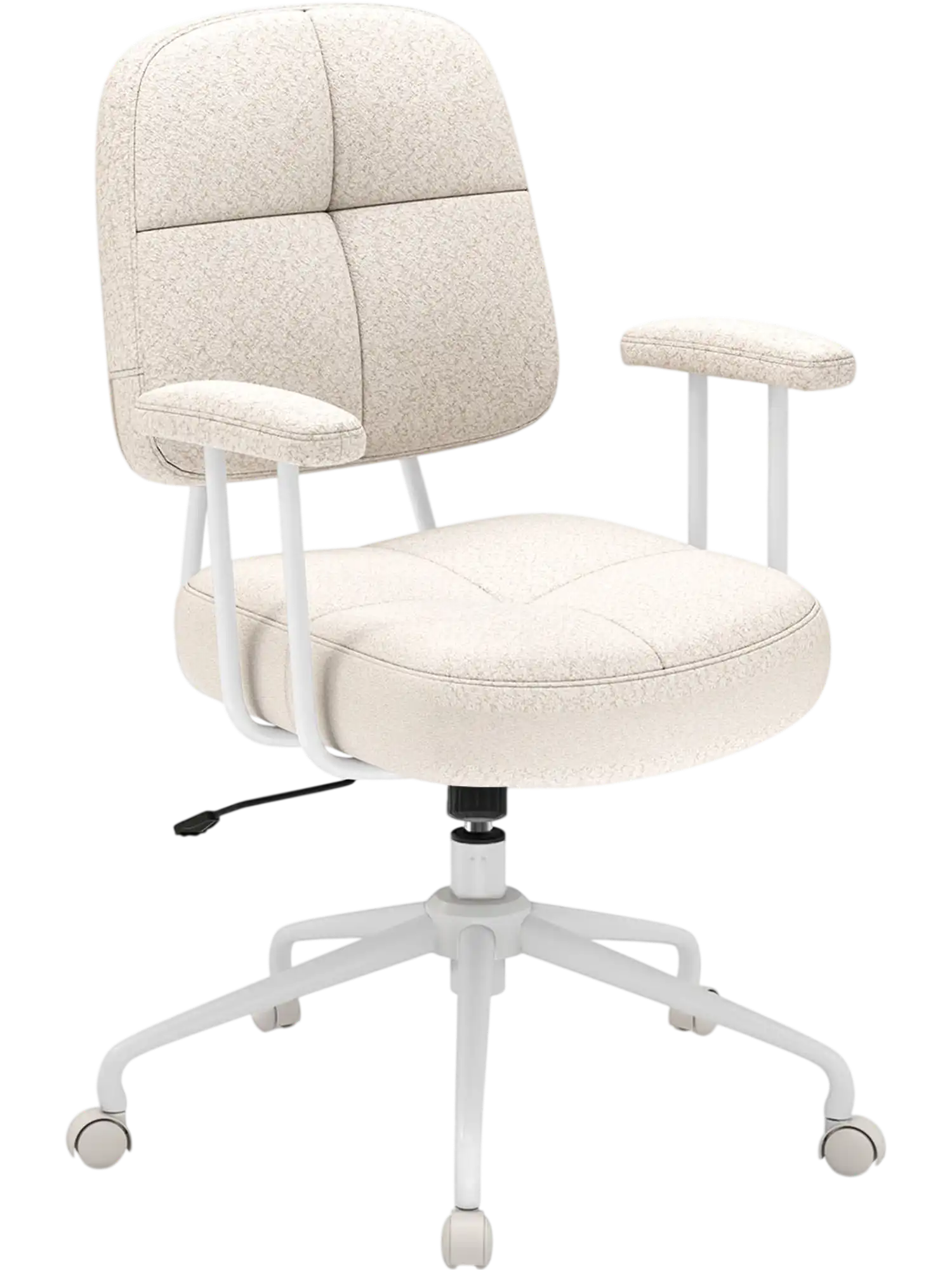 Costway Leathaire Upholstered Task Home Office Chair Cushioned Back 387916254 New