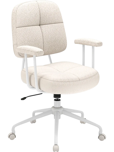 Costway Leathaire Upholstered Task Home Office Chair Cushioned Back 387916254 New