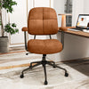 Leathaire Upholstered Task Home Office Chair with Cushioned Back-Brown - Gallery View 1 of 11