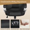 Ergonomic black leather office chair with padded armrests, breathable mesh, and high-density sponge for comfort.