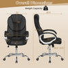 Ergonomic black leather office chair with padded armrests, adjustable backrest, and 360° swivel for versatile use.
