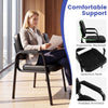 Ergonomic leather office chair with padded armrests and spacious seat, perfect for waiting rooms and home offices.