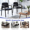 Set of 2 leather office reception chairs with cushioned seats and ergonomic backrests, ideal for meeting rooms and home.