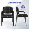 Black leather office reception chair with cushioned seat, ergonomic backrest, and 330 lbs weight capacity for waiting.