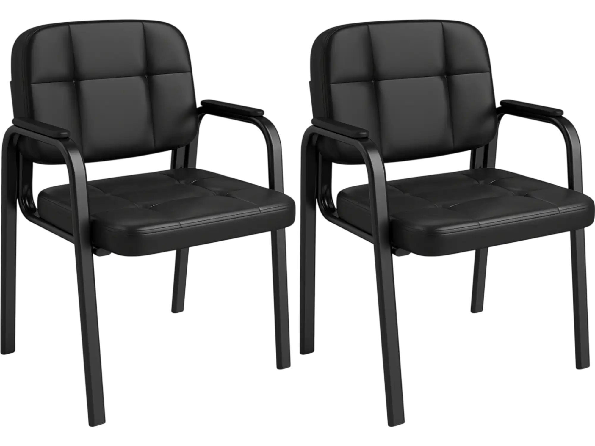 Costway Leather Office Reception Waiting Room Guest Chairs Set of 2 42496854 New