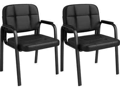 Costway Leather Office Reception Waiting Room Guest Chairs Set of 2 42496854 New