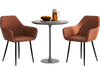 Leisure dining chair set of 2 with curved backrest and wide seat in coffee color, perfect for living or dining rooms.
