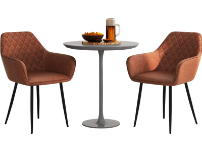 Costway Leisure Dining Chair Set of 2 Curved Back Wide Seat Coffee 378924561 New
