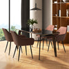 Curved backrest dining chairs in coffee color, featuring ergonomic design and sponge-filled seats for comfort in any.