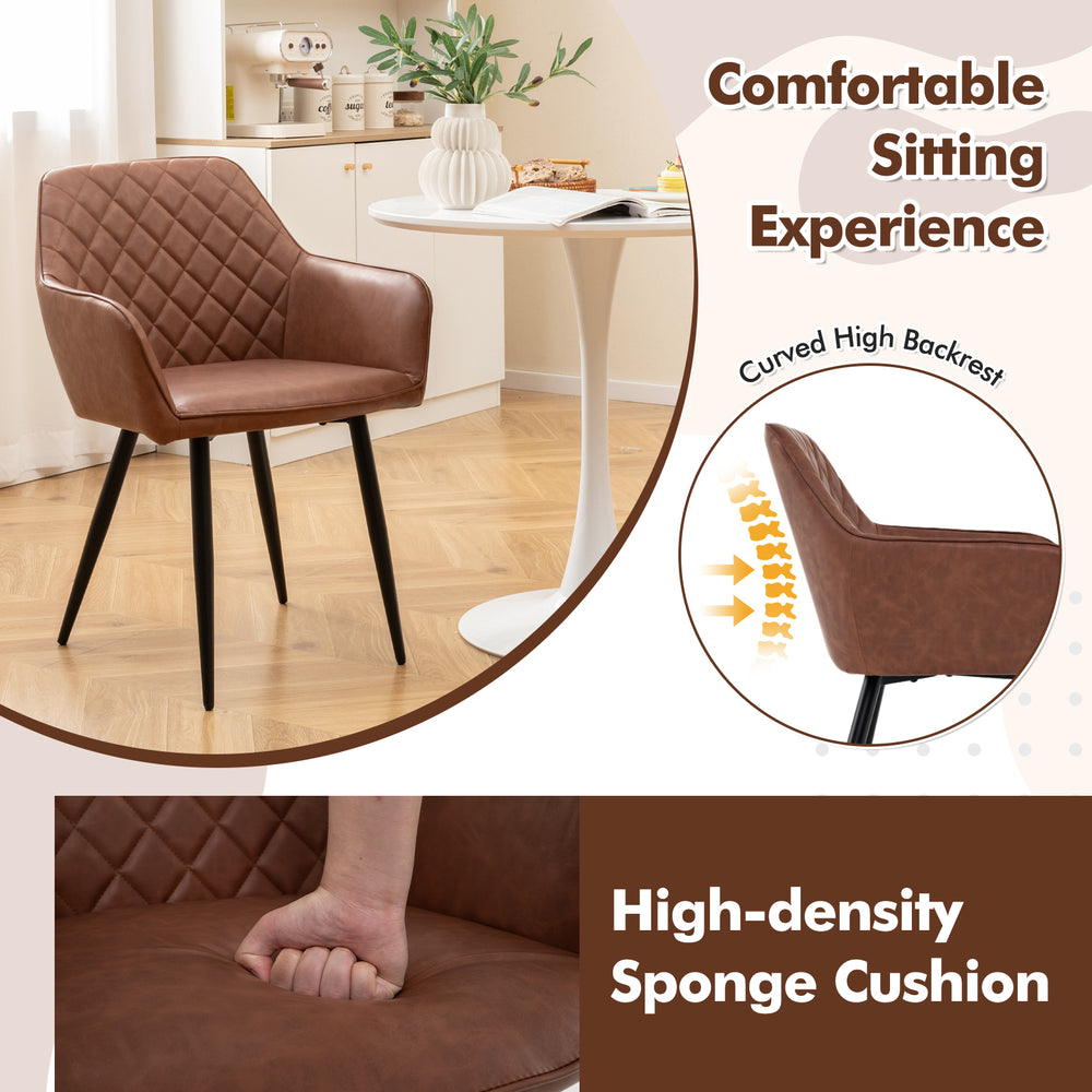 Leisure dining chair with curved backrest and sponge cushion, designed for comfort in living or dining spaces.