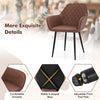 Leisure dining chair with curved backrest and wide seat in coffee color, featuring adjustable foot pads for stability.