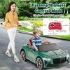 Kids ride-on Bentley Bacalar car in green with parental remote control, spacious seat, and safety features for outdoor.