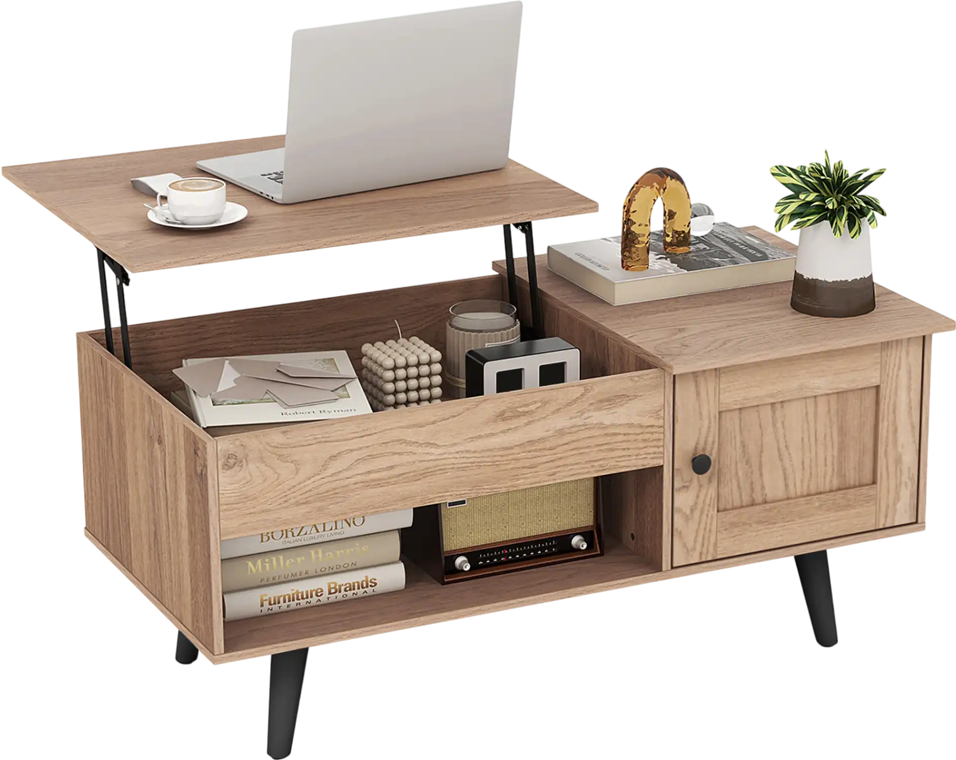 Costway Lift Top Coffee Table with Storage Hidden Compartment 91642357 New