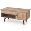 Lift top coffee table in natural finish with storage, spacious hidden compartment, and sturdy support legs for.