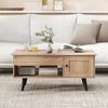 Lift Top Coffee Table with Storage and Hidden Compartment-Natural - Gallery View 1 of 11