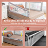 Vertical lifting baby bed rail showcases independent vertical lifting, strong steel frame, and breathable mesh for.