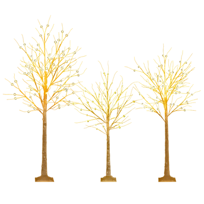 Costway Pre-Lit Birch Christmas Tree Set 4'/5'/6' 20563671 New
