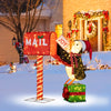 Lighted Christmas decoration featuring a mailbox and penguin with 160 LED lights, perfect for festive outdoor displays.