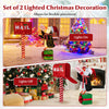 Lighted Christmas decoration set featuring a mailbox and penguin, with 160 warm-white LED lights for festive indoor or.