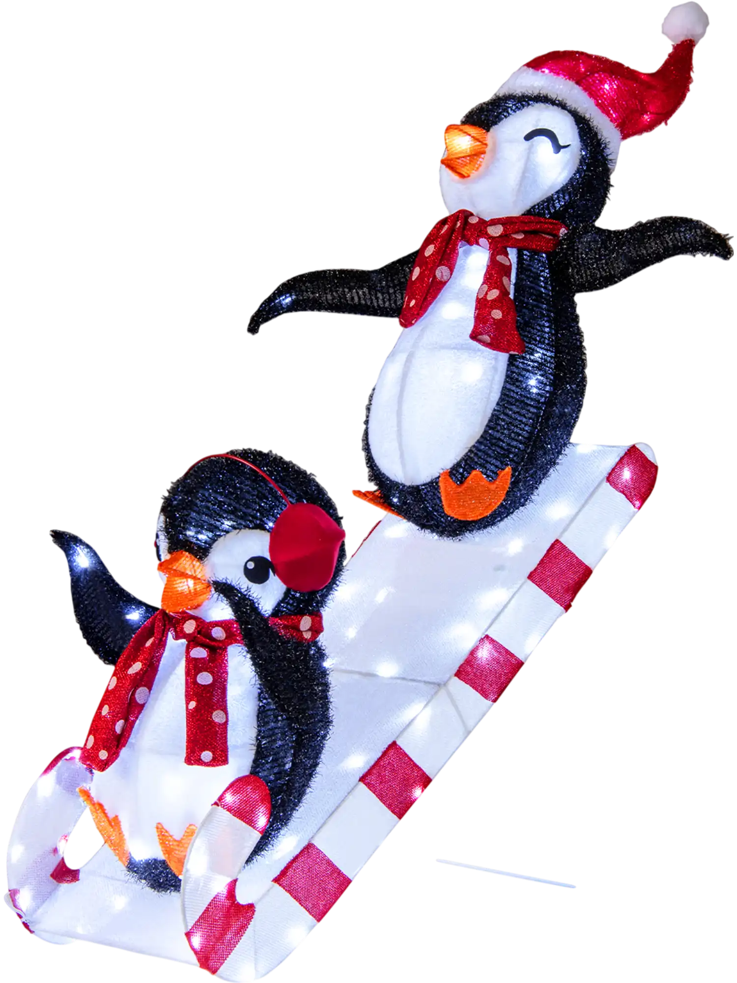 Costway 3D Pre-Lit Sliding Penguin Christmas Decoration 170 LED Lights 20682149 New