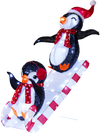 Lighted Christmas Decoration Penguins 3D Pre-Lit Penguins Slide with 170 LED Lights